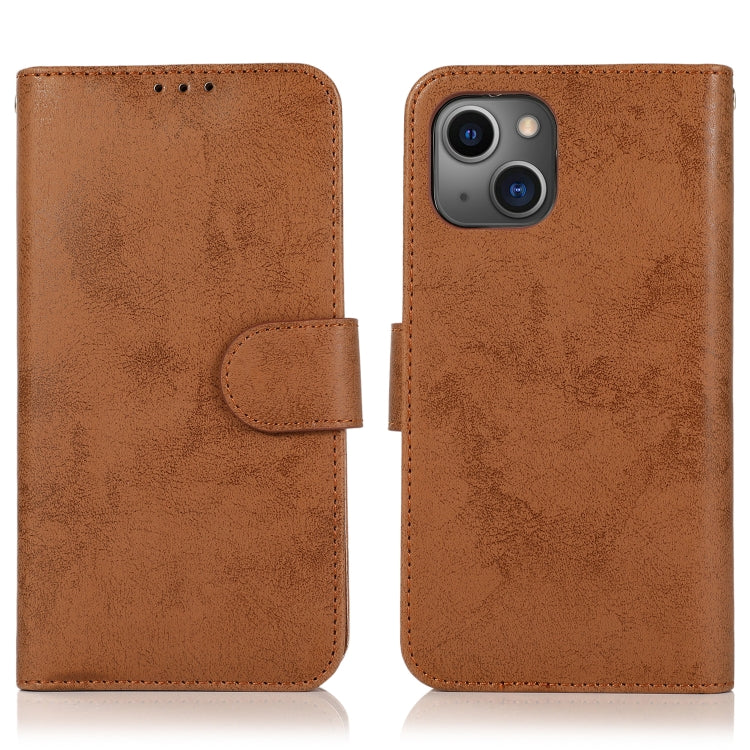 For iPhone 13 mini Retro 2 in 1 Detachable Horizontal Flip Leather Case with Card Slots & Wallet For  iPhone 13 Mini(Brown) - iPhone 13 mini Cases by buy2fix | Online Shopping UK | buy2fix