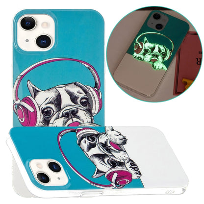 For iPhone 13 mini Luminous TPU Soft Protective Case (Headset Dog) - iPhone 13 mini Cases by buy2fix | Online Shopping UK | buy2fix