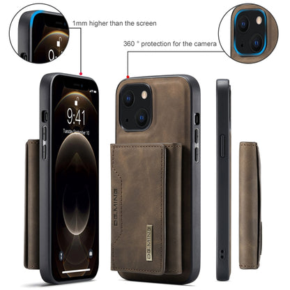 For iPhone 13 mini DG.MING M2 Series 3-Fold Card Bag Shockproof Case with Wallet & Holder Function (Coffee) - iPhone 13 mini Cases by DG.MING | Online Shopping UK | buy2fix