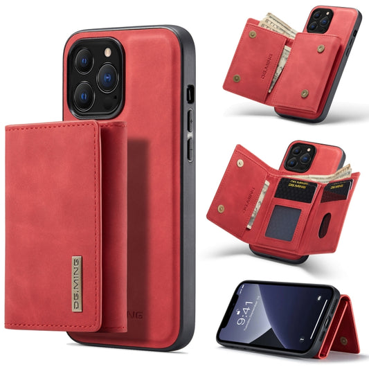 For iPhone 13 Pro DG.MING M1 Series 3-Fold Multi Card Wallet Shockproof Case with Holder Function (Red) - iPhone 13 Pro Cases by DG.MING | Online Shopping UK | buy2fix