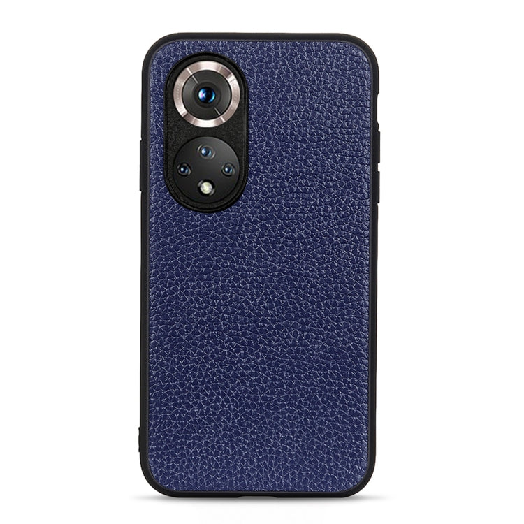 For Honor 50 Accurate Hole Litchi Texture Leather Shockproof Case(Blue) - Honor Cases by buy2fix | Online Shopping UK | buy2fix