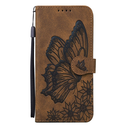 For iPhone 13 mini Retro Skin Feel Butterflies Embossing Horizontal Flip Leather Case with Holder & Card Slots & Wallet (Brown) - iPhone 13 mini Cases by buy2fix | Online Shopping UK | buy2fix