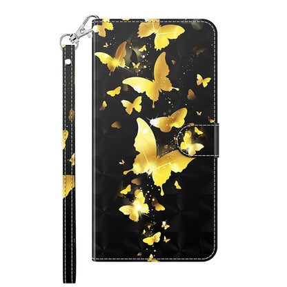 For iPhone 13 mini 3D Painting Pattern Horizontal Flip TPU + PU Leather Case with Holder & Card Slots & Wallet (Gold Butterflies) - iPhone 13 mini Cases by buy2fix | Online Shopping UK | buy2fix