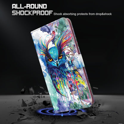 For Motorola Moto G30/G10/G20 3D Painting Pattern Horizontal Flip TPU + PU Leather Case with Holder & Card Slots & Wallet(Watercolor Owl) - Motorola Cases by buy2fix | Online Shopping UK | buy2fix