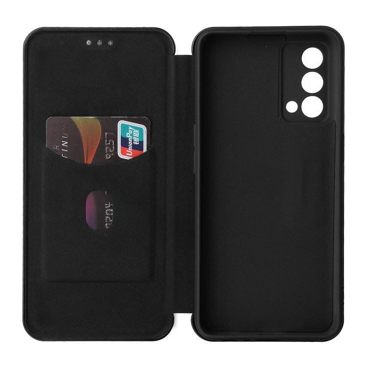 Carbon Fiber Texture Horizontal Flip TPU + PC + PU Leather Case with Card Slot For OPPO Realme GT Master(Black) - Realme Cases by buy2fix | Online Shopping UK | buy2fix