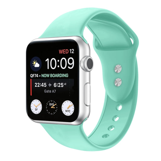 Double Nail Silicone Strap Watch Band For Apple Watch Ultra 49mm&Watch Ultra 2 49mm / Series 9&8&7 45mm / SE 3&SE 2&6&SE&5&4 44mm / 3&2&1 42mm(Mint Green) - Watch Bands by buy2fix | Online Shopping UK | buy2fix