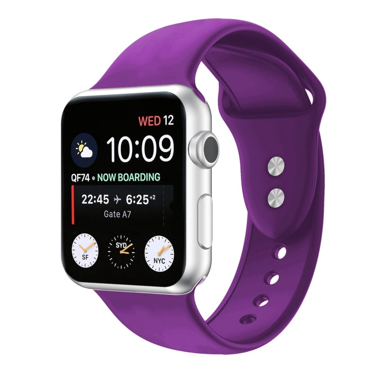 Double Nail Silicone Strap Watch Band For Apple Watch Ultra 49mm&Watch Ultra 2 49mm / Series 9&8&7 45mm / SE 3&SE 2&6&SE&5&4 44mm / 3&2&1 42mm(Dark Purple) - Watch Bands by buy2fix | Online Shopping UK | buy2fix