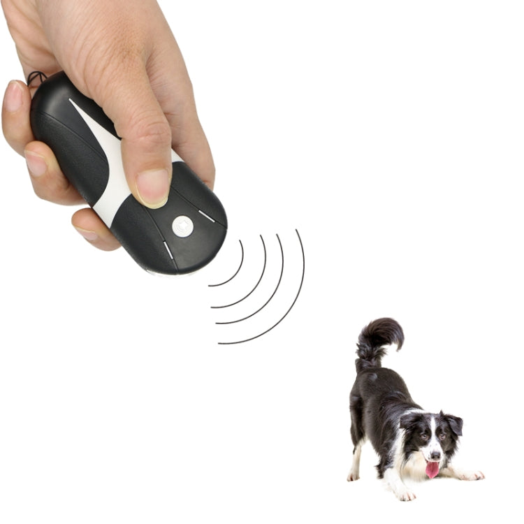 RC-534 Handheld Portable Ultrasonic Dog Repeller with LED Lights(Black + White) - Training Aids by buy2fix | Online Shopping UK | buy2fix