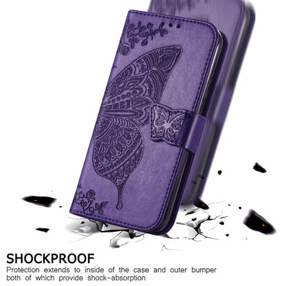 Butterfly Love Flowers Embossed Horizontal Flip Leather Case with Holder & Card Slots & Wallet & Lanyard For ZTE Blade A51(Dark Purple) - ZTE Cases by buy2fix | Online Shopping UK | buy2fix