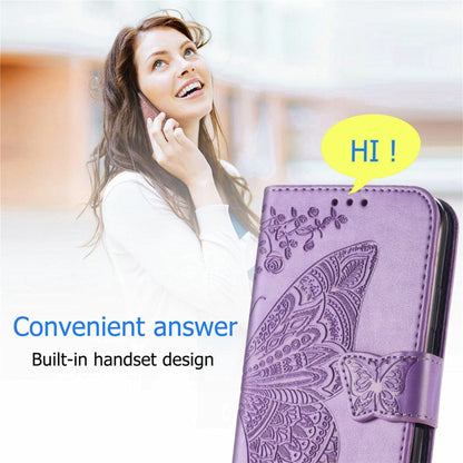Butterfly Love Flowers Embossed Horizontal Flip Leather Case with Holder & Card Slots & Wallet & Lanyard For ZTE Blade A71(Light Purple) - ZTE Cases by buy2fix | Online Shopping UK | buy2fix
