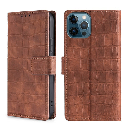 For iPhone 13 Pro Max Skin Feel Crocodile Texture Magnetic Clasp Horizontal Flip PU Leather Case with Holder & Card Slots & Wallet (Brown) - iPhone 13 Pro Max Cases by buy2fix | Online Shopping UK | buy2fix