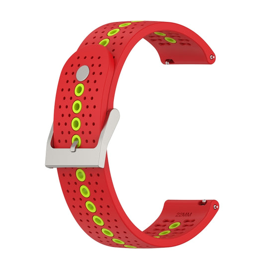 22mm Universal Colorful Hole Silicone Watch Band(Red Green) - Watch Bands by buy2fix | Online Shopping UK | buy2fix
