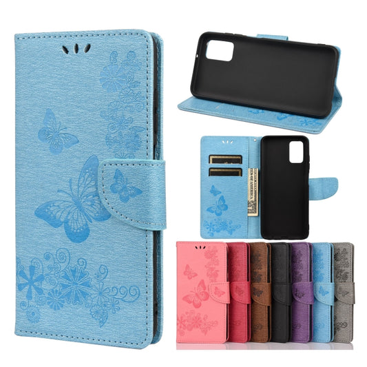 Vintage Embossed Floral Butterfly Pattern Horizontal Flip Leather Case with Card Slot & Holder & Wallet & Lanyard For Xiaomi Redmi 10(Blue) - Xiaomi Cases by buy2fix | Online Shopping UK | buy2fix