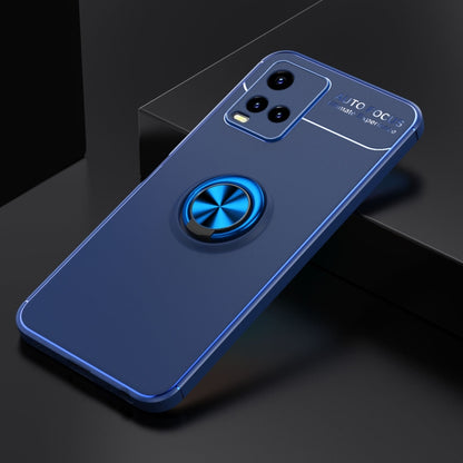 For vivo Y21 / Y33S Metal Ring Holder 360 Degree Rotating TPU Case(Blue) - vivo Cases by buy2fix | Online Shopping UK | buy2fix