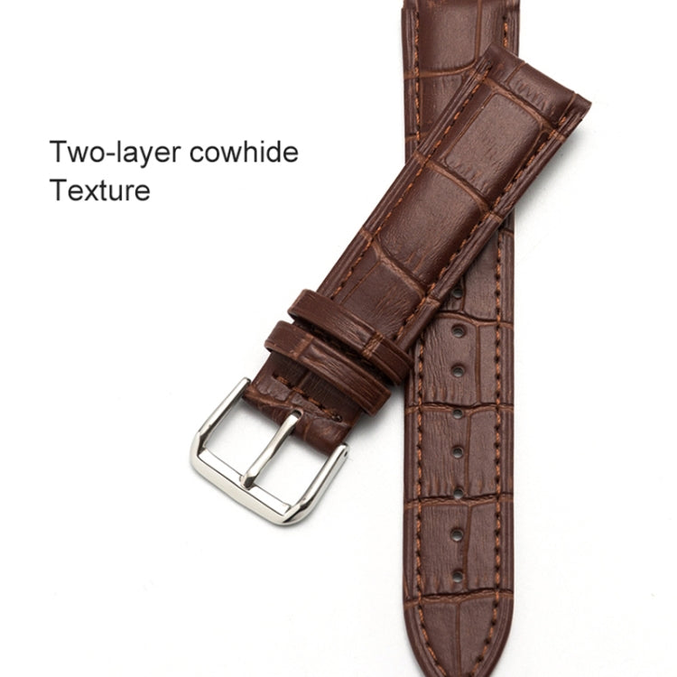 18mm Two-layer Cowhide Leather Bamboo Joint Texture Watch Band(White) - Watch Bands by buy2fix | Online Shopping UK | buy2fix