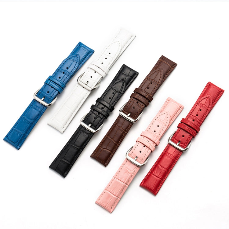 20mm Two-layer Cowhide Leather Bamboo Joint Texture Watch Band(Pink) - Watch Bands by buy2fix | Online Shopping UK | buy2fix