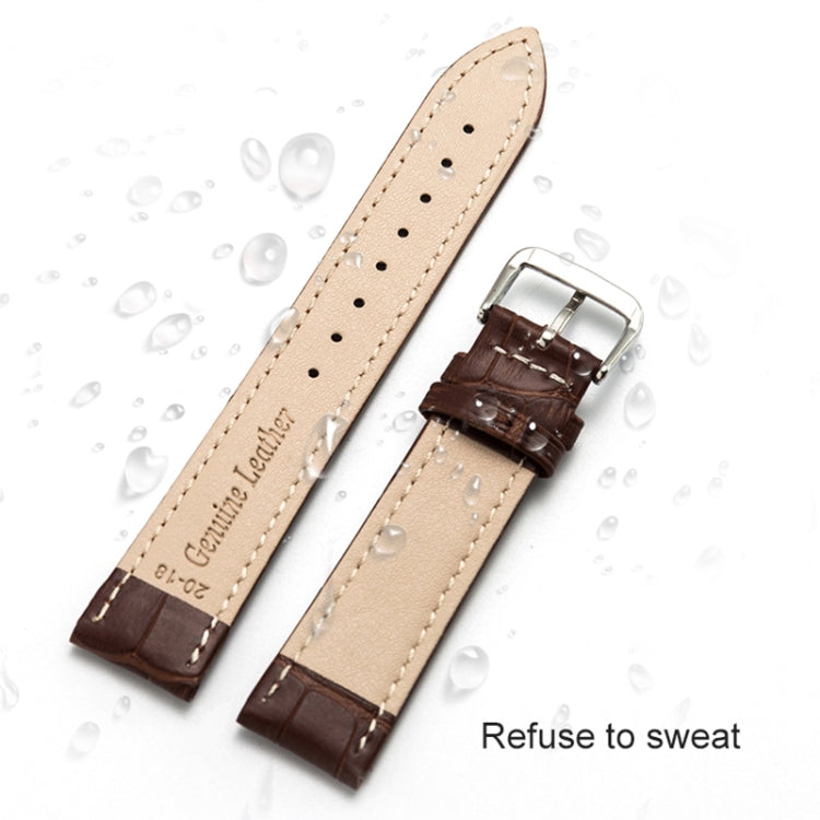 20mm Two-layer Cowhide Leather Bamboo Joint Texture Watch Band(Black) - Watch Bands by buy2fix | Online Shopping UK | buy2fix