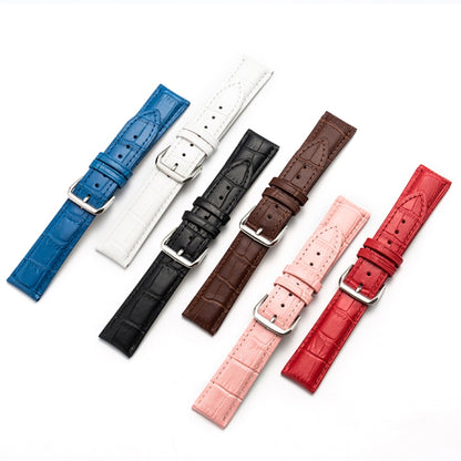 22mm Two-layer Cowhide Leather Bamboo Joint Texture Watch Band(White) - Watch Bands by buy2fix | Online Shopping UK | buy2fix