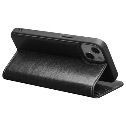 For iPhone 13 QIALINO Horizontal Flip Leather Case with Holder & Card Slots & Wallet(Black) - iPhone 13 Cases by QIALINO | Online Shopping UK | buy2fix