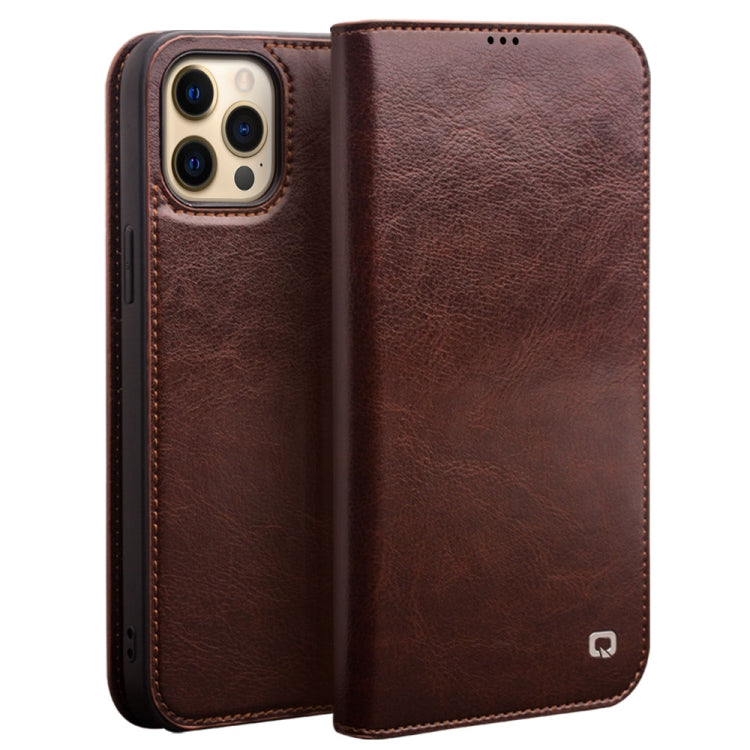 For iPhone 13 QIALINO Horizontal Flip Leather Case with Holder & Card Slots & Wallet Pro(Brown) - iPhone 13 Cases by QIALINO | Online Shopping UK | buy2fix