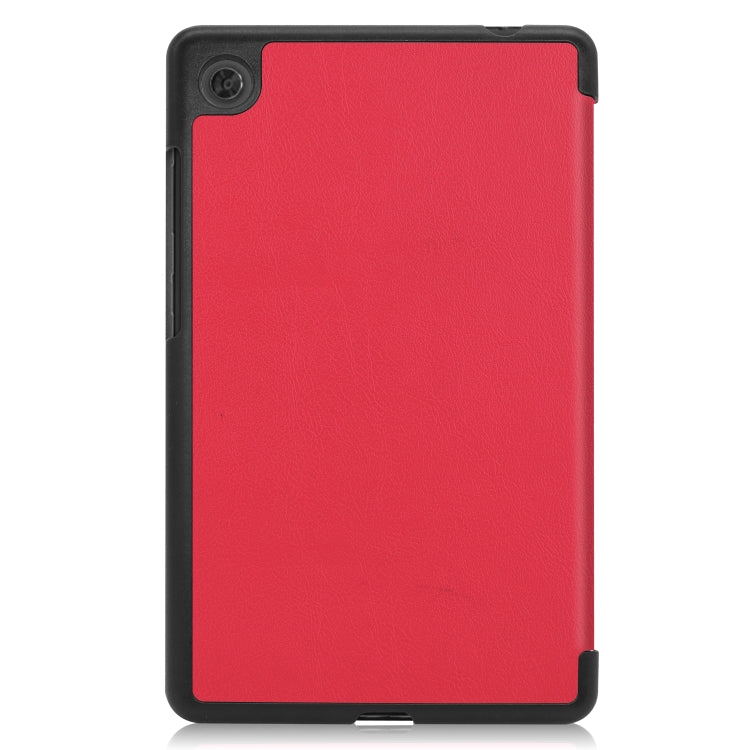 For Lenovo Tab M7 3rd Gen Custer Texture Horizontal Flip Leather Case with Three-folding Holder(Red) - Lenovo by buy2fix | Online Shopping UK | buy2fix