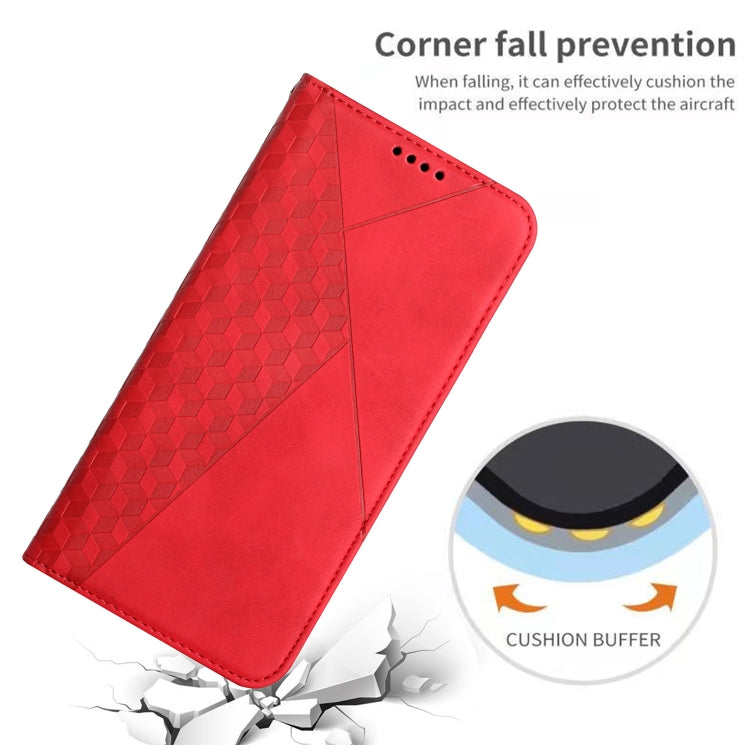 For iPhone XR Diamond Pattern Splicing Skin Feel Magnetic Horizontal Flip Leather Case with Card Slots & Holder & Wallet(Red) - More iPhone Cases by buy2fix | Online Shopping UK | buy2fix