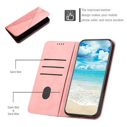 For iPhone XR Diamond Pattern Splicing Skin Feel Magnetic Horizontal Flip Leather Case with Card Slots & Holder & Wallet(Rose Gold) - More iPhone Cases by buy2fix | Online Shopping UK | buy2fix