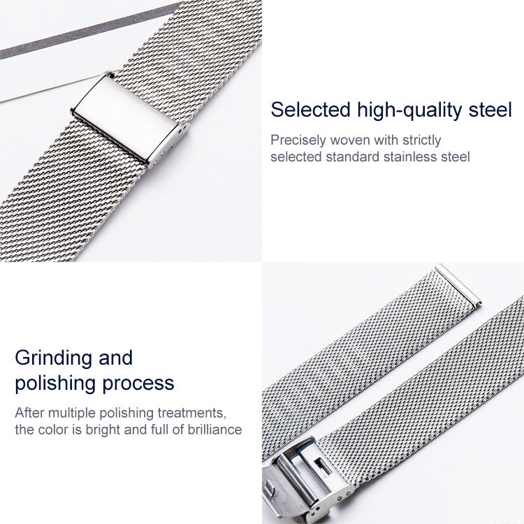 18mm 304 Stainless Steel Single Buckle Watch Band(Silver) - Watch Bands by buy2fix | Online Shopping UK | buy2fix