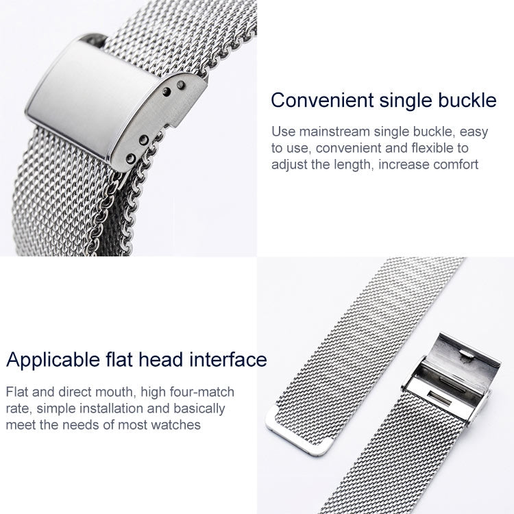 18mm 304 Stainless Steel Single Buckle Watch Band(Gold) - Watch Bands by buy2fix | Online Shopping UK | buy2fix