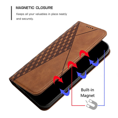 For Samsung Galaxy S21+ 5G Diamond Pattern Splicing Skin Feel Magnetic Horizontal Flip Leather Case with Card Slots & Holder & Wallet(Brown) - Galaxy S21+ 5G Cases by buy2fix | Online Shopping UK | buy2fix