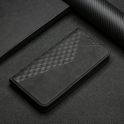 For Xiaomi Redmi Note 10 4G Diamond Pattern Splicing Skin Feel Magnetic Horizontal Flip Leather Case with Card Slots & Holder & Wallet(Black) - Xiaomi Cases by buy2fix | Online Shopping UK | buy2fix