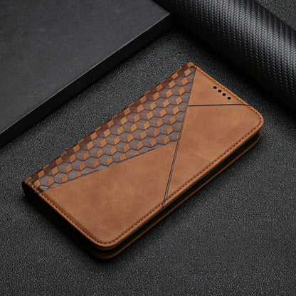 For Xiaomi Redmi Note 9 Pro Diamond Pattern Splicing Skin Feel Magnetic Horizontal Flip Leather Case with Card Slots & Holder & Wallet(Brown) - Xiaomi Cases by buy2fix | Online Shopping UK | buy2fix