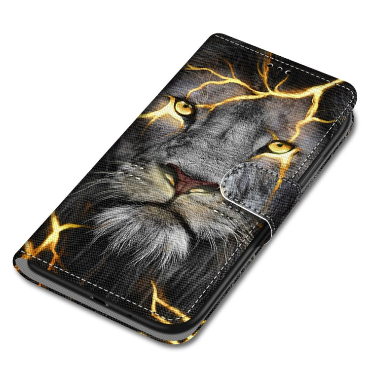 For OPPO A55 5G / A54 4G / A53s 5G / A16 4G Coloured Drawing Cross Texture Horizontal Flip PU Leather Case with Holder & Card Slots & Wallet & Lanyard(Fission Lion) - OPPO Cases by buy2fix | Online Shopping UK | buy2fix