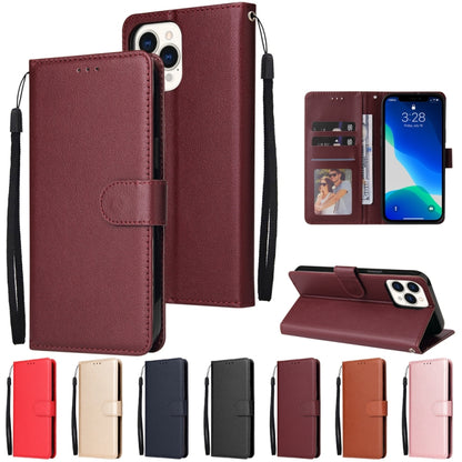 For iPhone 13 Multifunctional Horizontal Flip Leather Case, with Three Card Slot & Holder & Photo Frame & Lanyard(Rose Gold) - iPhone 13 Cases by buy2fix | Online Shopping UK | buy2fix