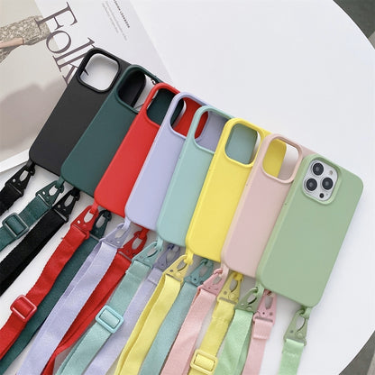 For iPhone 11 Pro Max Elastic Silicone Protective Case with Wide Neck Lanyard (Green) - iPhone 11 Pro Max Cases by buy2fix | Online Shopping UK | buy2fix