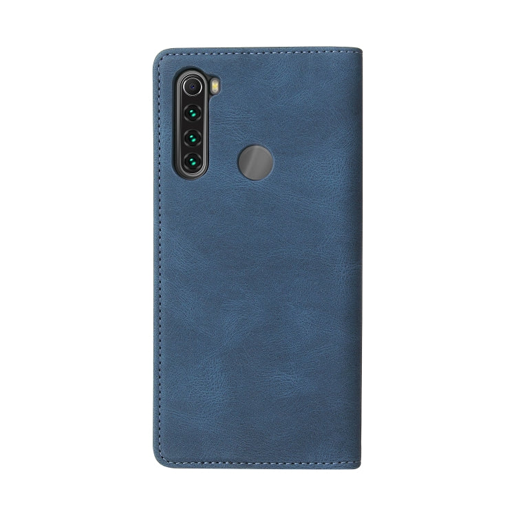 For Xiaomi Redmi Note 8T Simple Suction Closure Horizontal Flip Leather Case with Holder & Card Slot & Wallet(Blue) - Xiaomi Cases by buy2fix | Online Shopping UK | buy2fix