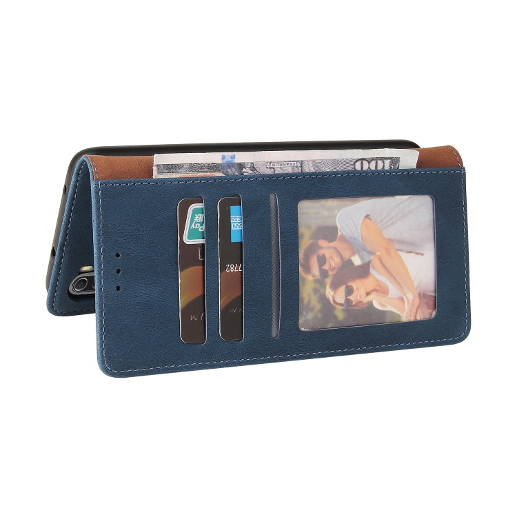 For Xiaomi Redmi Note 8T Simple Suction Closure Horizontal Flip Leather Case with Holder & Card Slot & Wallet(Blue) - Xiaomi Cases by buy2fix | Online Shopping UK | buy2fix