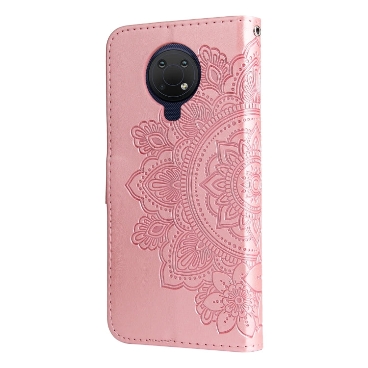 For Nokia G10 / G20 / 6.3 7-petal Flowers Embossing Pattern Horizontal Flip PU Leather Case with Holder & Card Slots & Wallet & Photo Frame(Rose Gold) - Nokia Cases by buy2fix | Online Shopping UK | buy2fix