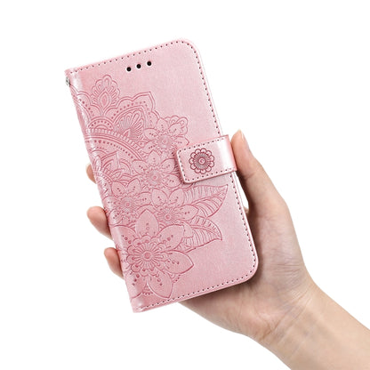 For Nokia G10 / G20 / 6.3 7-petal Flowers Embossing Pattern Horizontal Flip PU Leather Case with Holder & Card Slots & Wallet & Photo Frame(Rose Gold) - Nokia Cases by buy2fix | Online Shopping UK | buy2fix