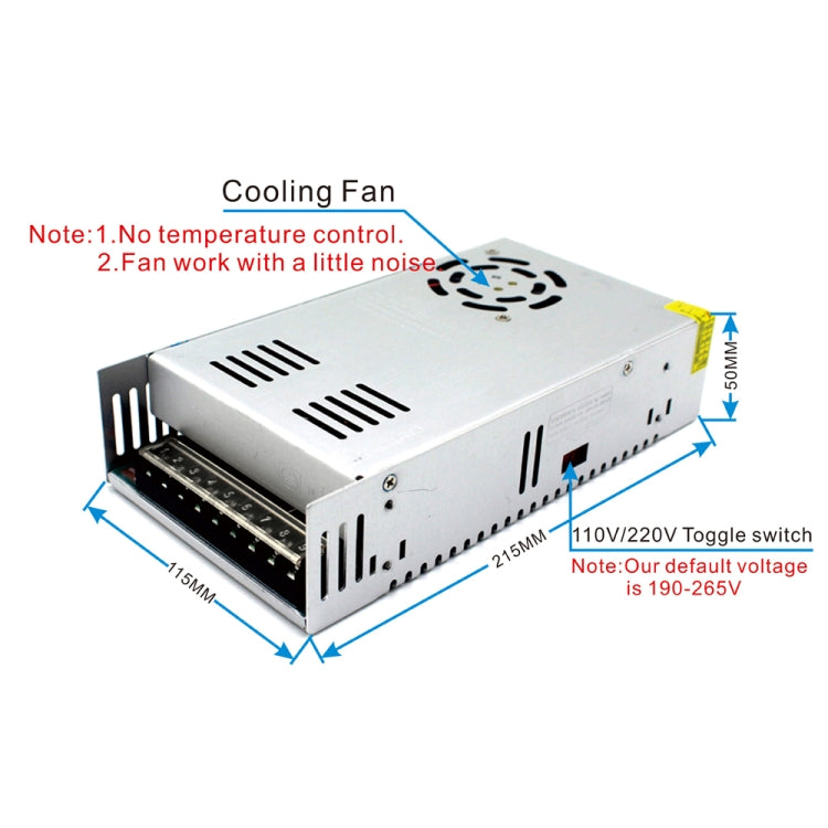 S-360-24 DC24V 15A 360W Light Bar Regulated Switching Power Supply LED Transformer, Size: 215 x 115 x 50mm - Power Supplies by buy2fix | Online Shopping UK | buy2fix