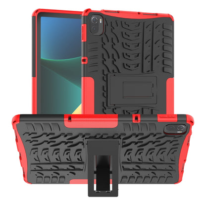 Tire Texture TPU + PC Shockproof Case with Holder For Xiaomi Pad 5 / 5 Pro(Red) - More Tablet Cases by buy2fix | Online Shopping UK | buy2fix