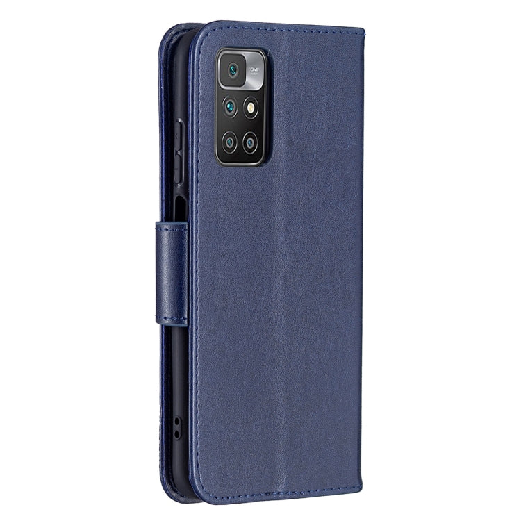 For Xiaomi Redmi 10 Two Butterflies Embossing Pattern Horizontal Flip Leather Case with Holder & Card Slot & Wallet & Lanyard(Dark Blue) - Xiaomi Cases by buy2fix | Online Shopping UK | buy2fix