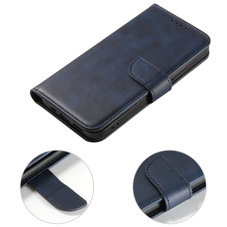 For iPhone 12 / 12 Pro Calf Texture Buckle Horizontal Flip Leather Case with Holder & Card Slots & Wallet(Blue) - iPhone 12 / 12 Pro Cases by buy2fix | Online Shopping UK | buy2fix