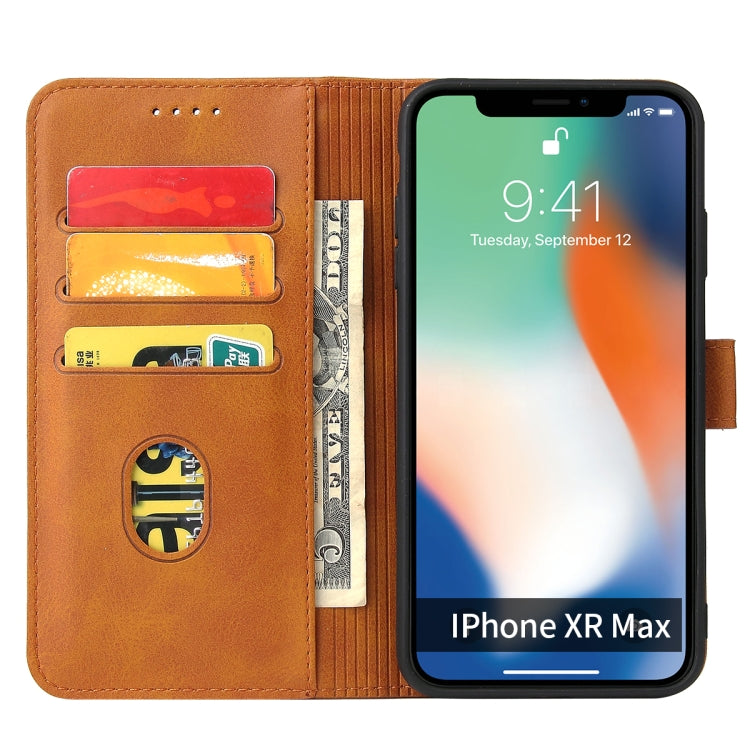 For iPhone X / XS Calf Texture Buckle Horizontal Flip Leather Case with Holder & Card Slots & Wallet(Khaki) - More iPhone Cases by buy2fix | Online Shopping UK | buy2fix