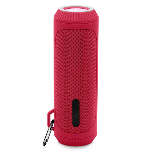 NewRixing NR-4016A TWS Outdoor Splashproof Bluetooth Speaker with Carabiner Handle & SOS Flashlight(Red) - Desktop Speaker by NewRixing | Online Shopping UK | buy2fix