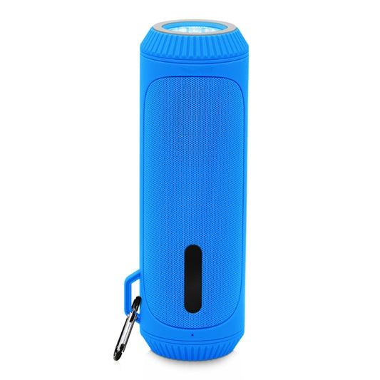 NewRixing NR-4016A TWS Outdoor Splashproof Bluetooth Speaker with Carabiner Handle & SOS Flashlight(Blue) - Desktop Speaker by NewRixing | Online Shopping UK | buy2fix