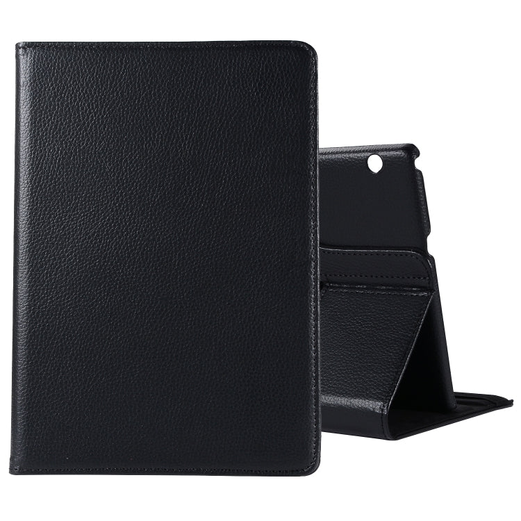 For Huawei MediaPad T3 10 Litchi Texture Horizontal Flip 360 Degrees Rotation Leather Case with Holder(Black) - Huawei by buy2fix | Online Shopping UK | buy2fix