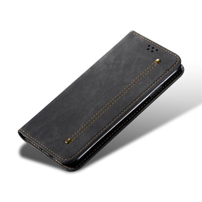 For iPhone SE 2022 / SE 2020 / 8 / 7 Denim Texture Casual Style Horizontal Flip Leather Case with Holder & Card Slots & Wallet(Black) - More iPhone Cases by buy2fix | Online Shopping UK | buy2fix