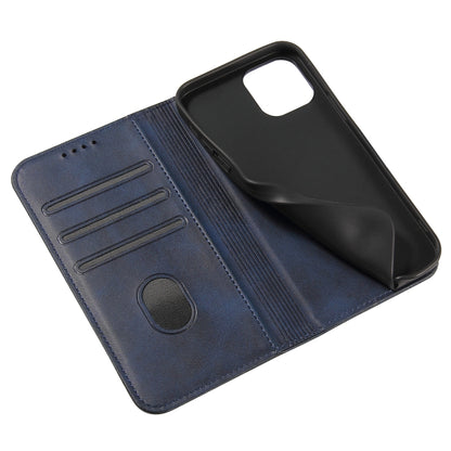 For iPhone 12 mini Calf Texture Magnetic Horizontal Flip Leather Case with Holder & Card Slots & Wallet (Blue) - iPhone 12 mini Cases by buy2fix | Online Shopping UK | buy2fix