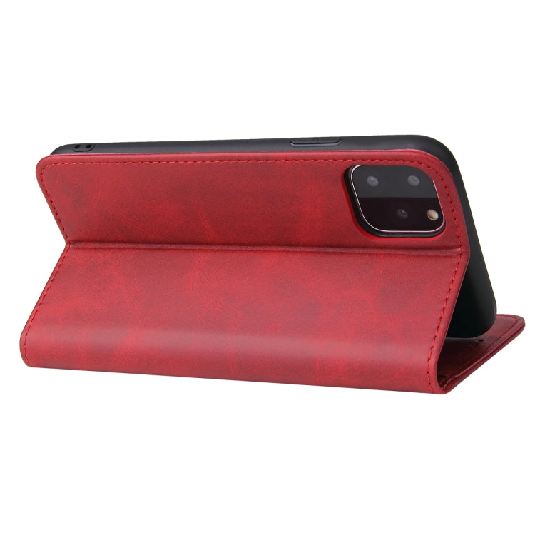 For iPhone 11 Pro Calf Texture Magnetic Horizontal Flip Leather Case with Holder & Card Slots & Wallet (Red) - iPhone 11 Pro Cases by buy2fix | Online Shopping UK | buy2fix